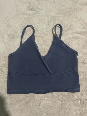Navy Blue Spaghetti Strap Crop Top